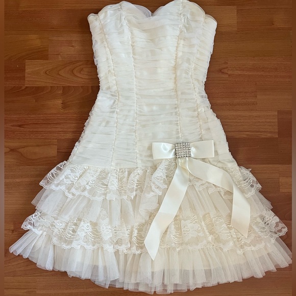 Masquerade Cream Gown - Picture 1 of 4